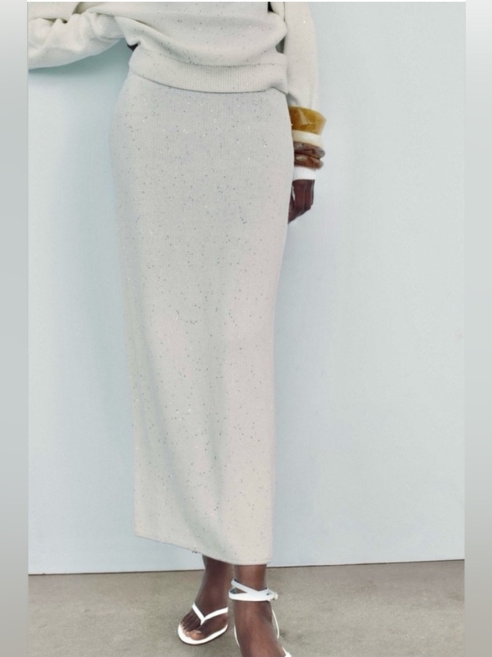 Zara Knit Sequin Midi Skirt - Picture 5 of 6